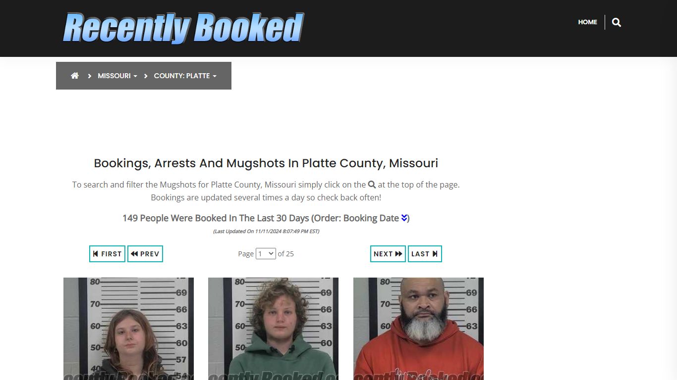 Bookings, Arrests and Mugshots in Platte County, Missouri - Recently Booked