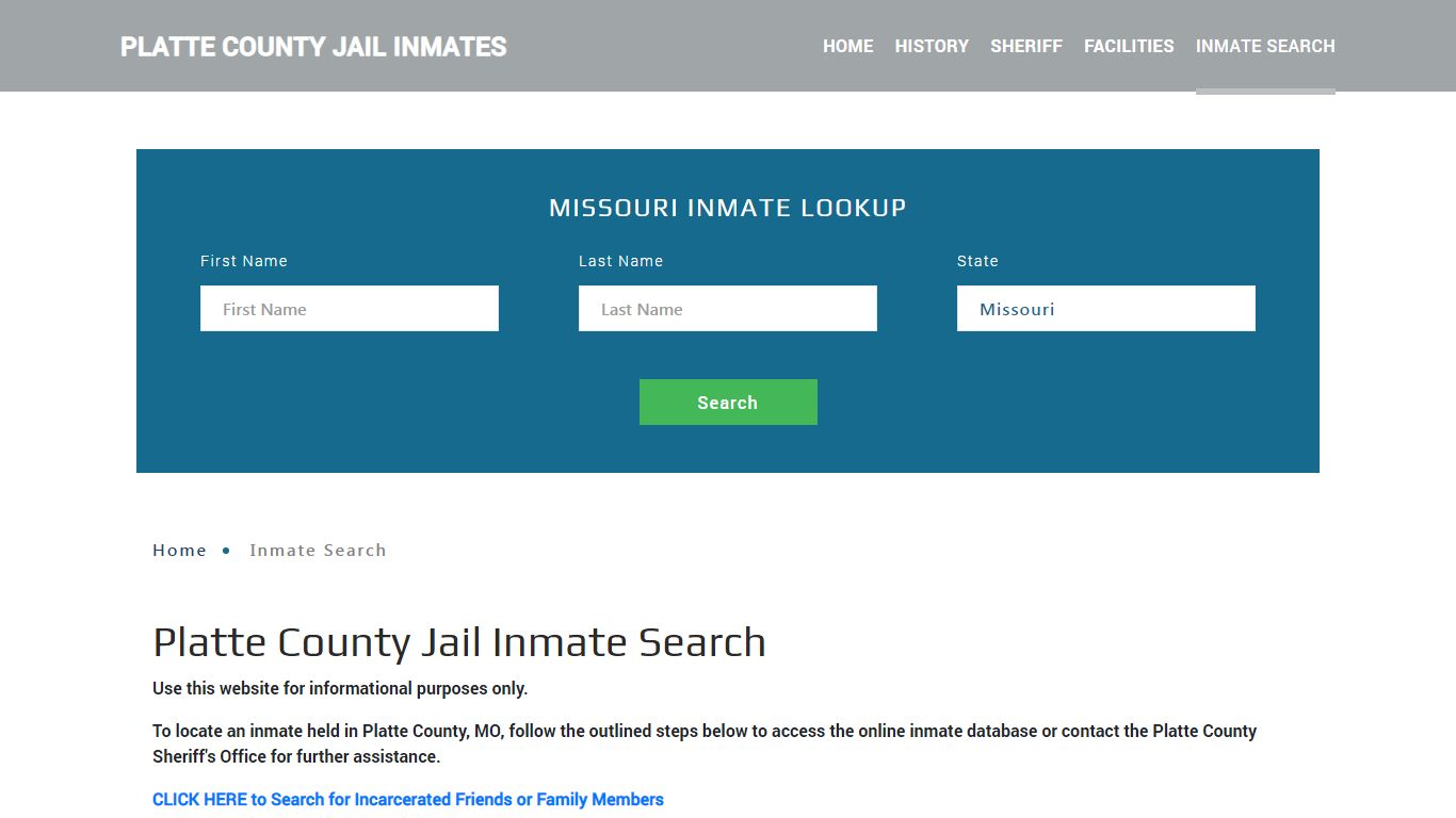 Platte County, MO Detainee Lookup