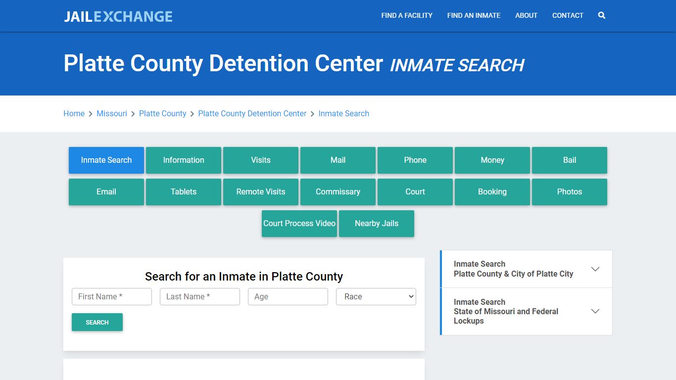 Platte County Detention Center Inmate Search - Jail Exchange